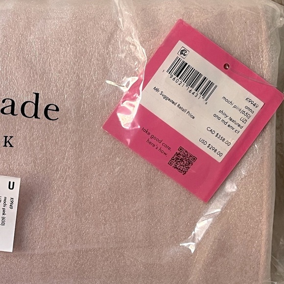 NWT Kate Spade New York Anna Medium Leather Envelope Clutch Crossbody Mochi Pink - Picture 10 of 10
